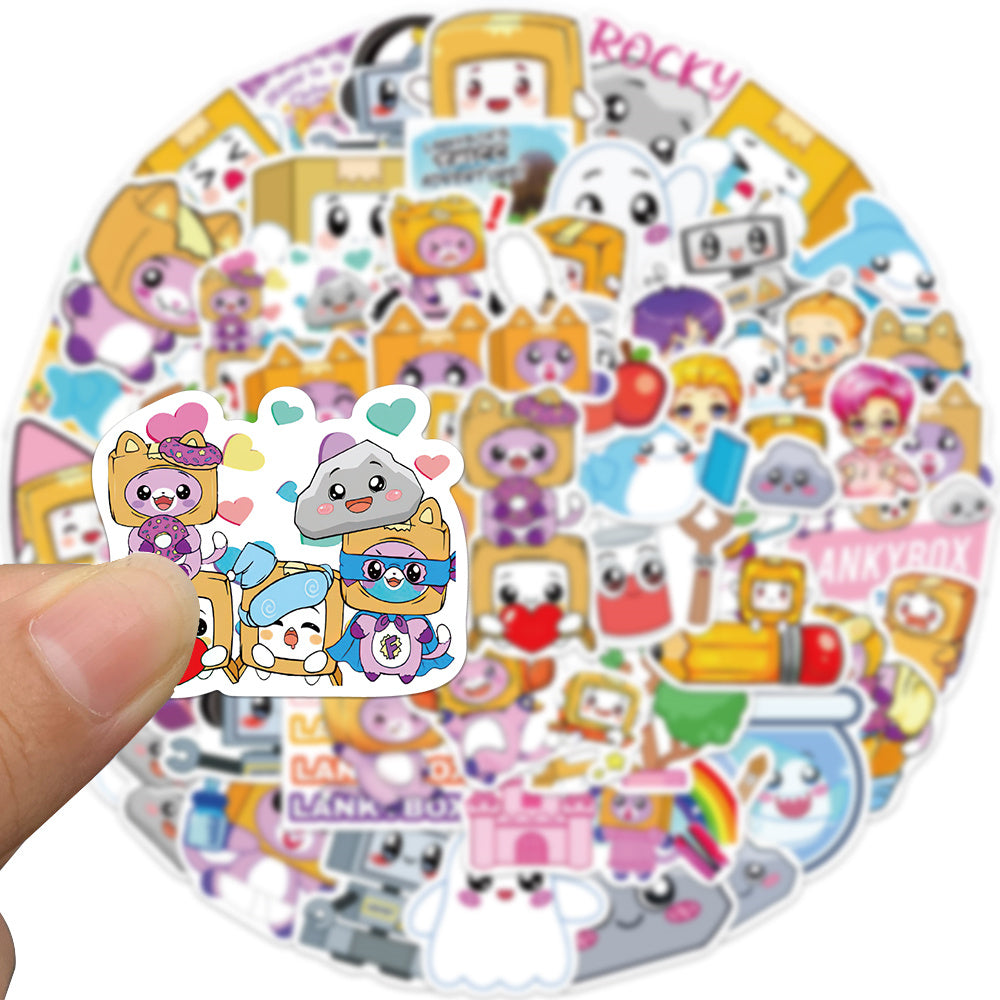 50pcs Lankybox Plush Toy Stickers