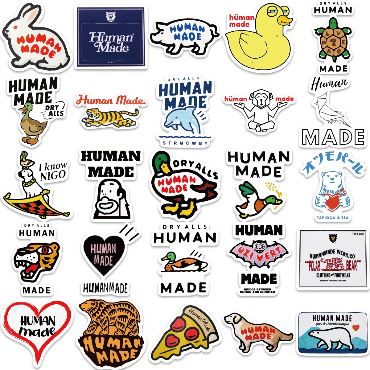 50pcs Human Made Fashion Logo Stickers