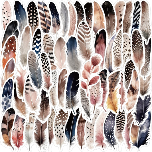 64pcs Feather Birds Fly Stickers