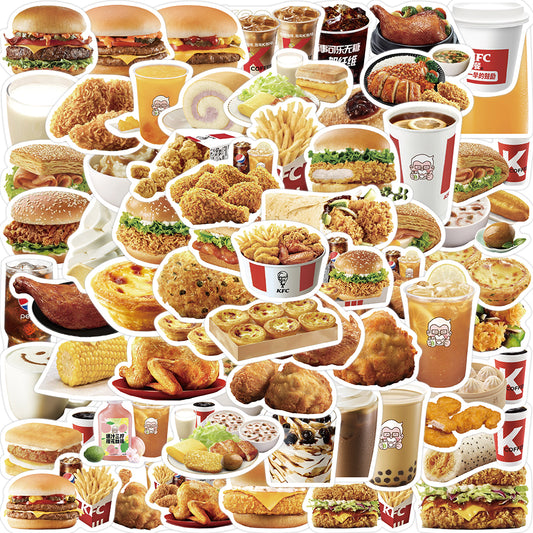 64pcs KFC Food Stickers Hamburger Custard Tart