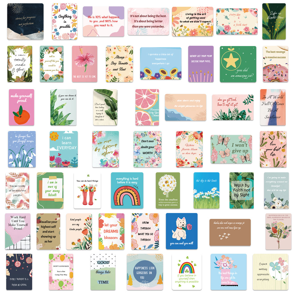 52pcs Inspirational Cards Stickers Make Yourself Proud