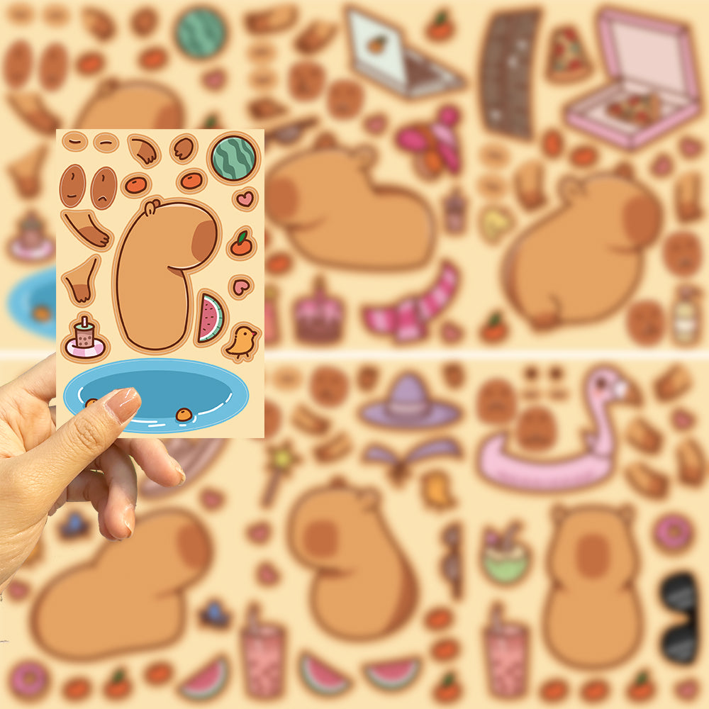 Capybara Pastiche Cartoon Animals Stickers