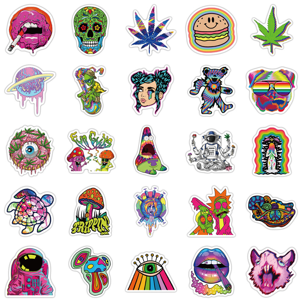 104pcs Trippy Style Horror Stickers