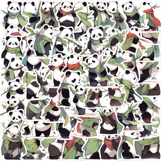 54pcs Panda Warrior Cartoon Kongfu Stickers