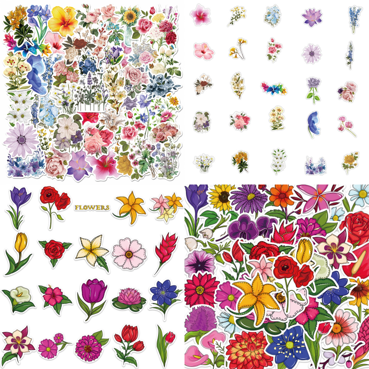 90pcs INS Style Flowers Plants Stickers