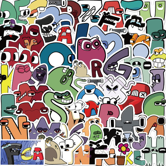 52pcs Alphabet Lore Cartoon Stickers