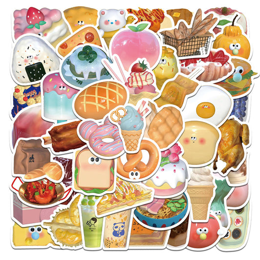 65pcs 3D Food Stickers