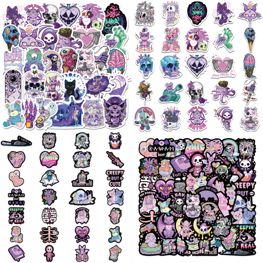 106pcs Gothic Purple Stickers