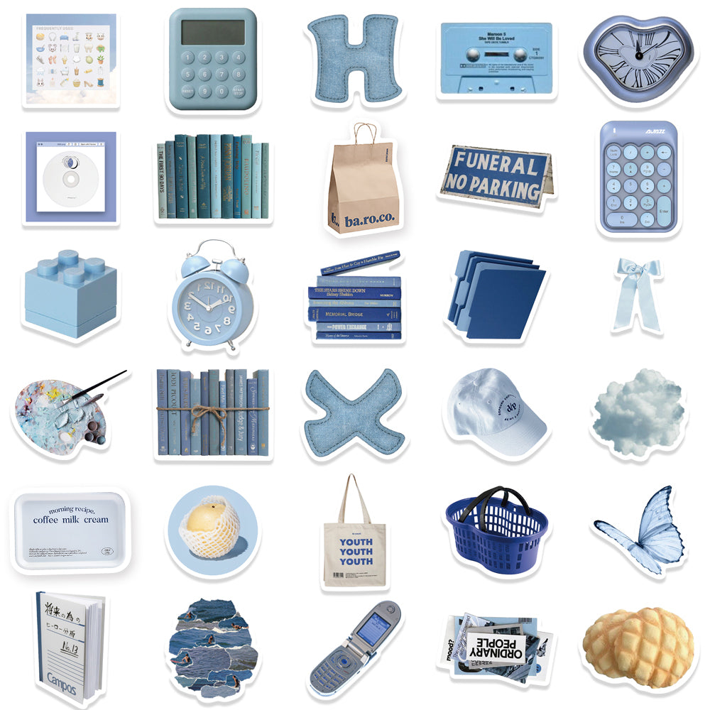 60pcs Blue INS Style – AU Sticker World