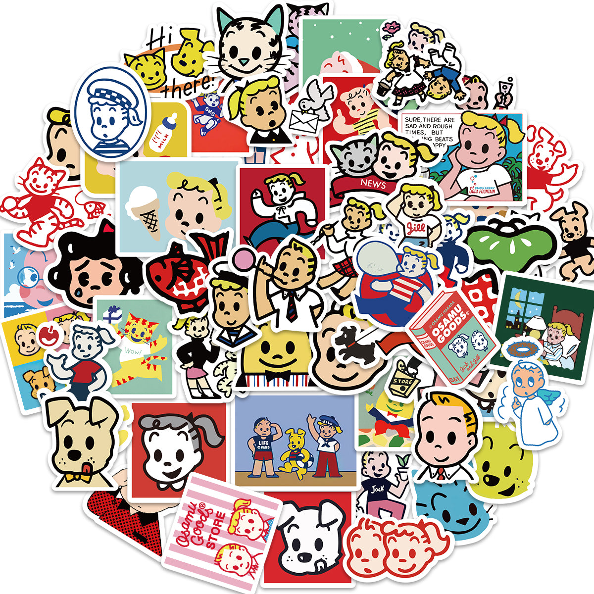 60pcs Japan Aritst Cartoon Illustration Stickers