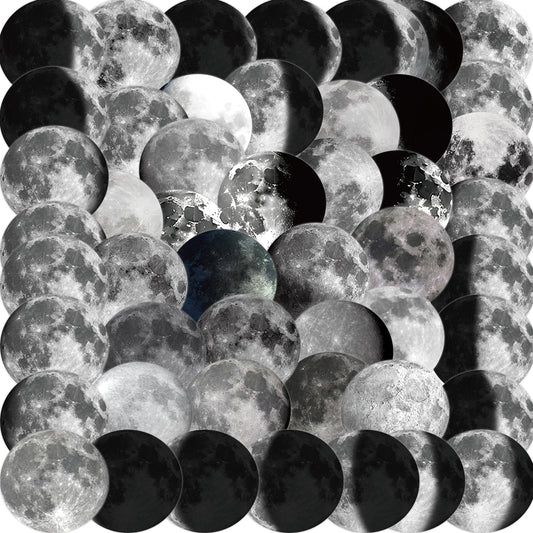 50pcs Moon Phase Stickers Moons Scenery