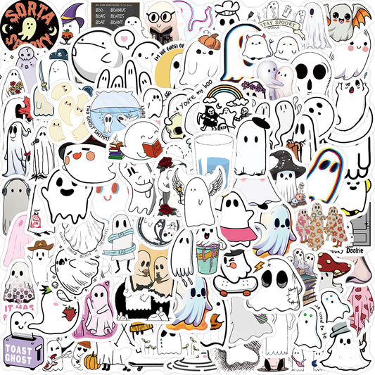 100pcs Cute Ghost Stickers Cartoon Kids