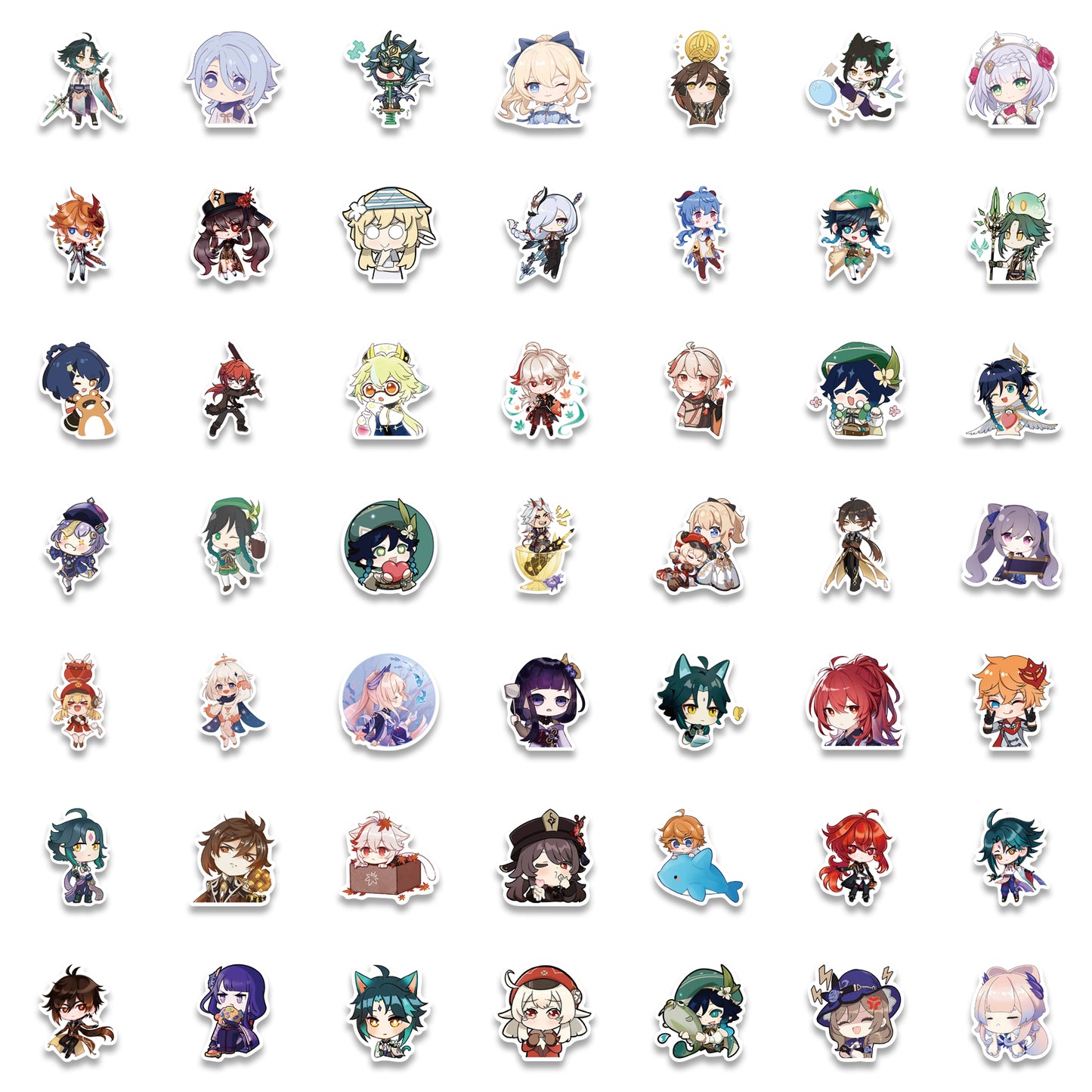 100pcs Genshin Impact Chibi Stickers