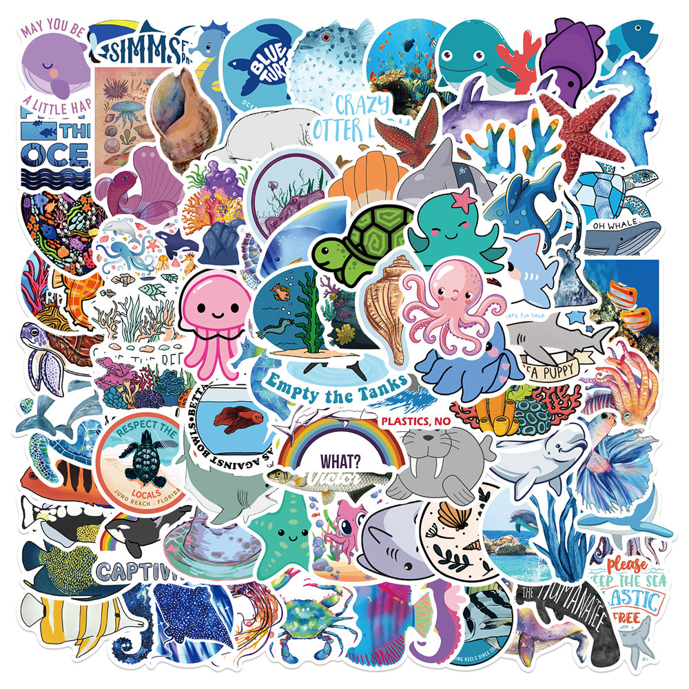 100pcs Marine Animals Stickers