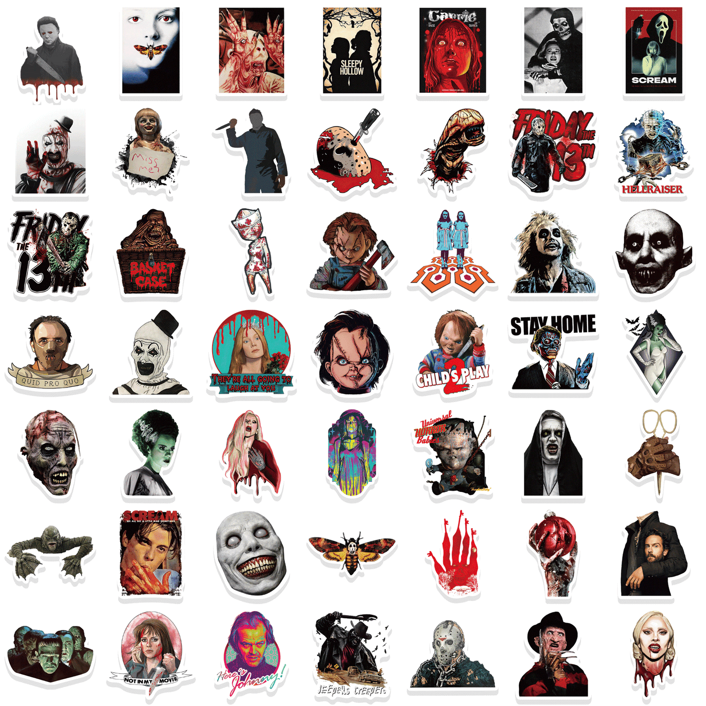 100pcs Horror Movie Collection Stickers