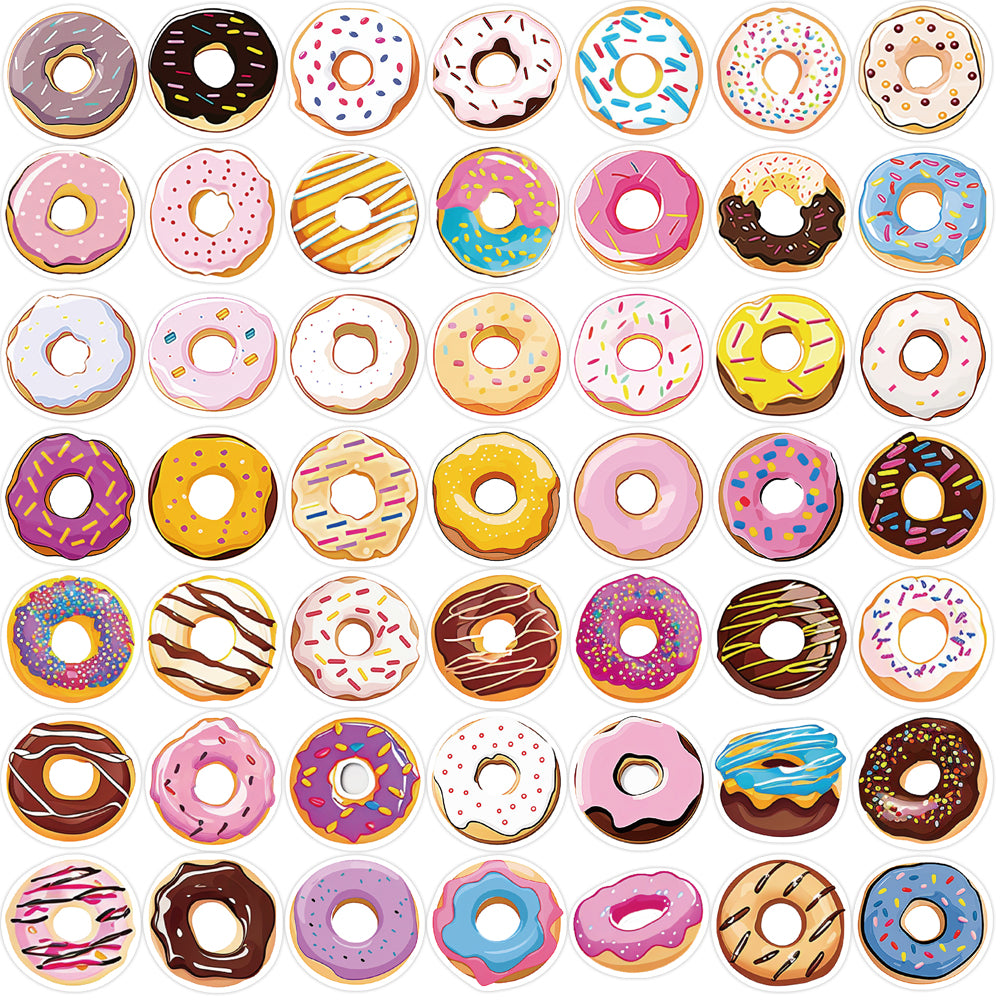 50pcs Donuts Dessert Cake Stickers