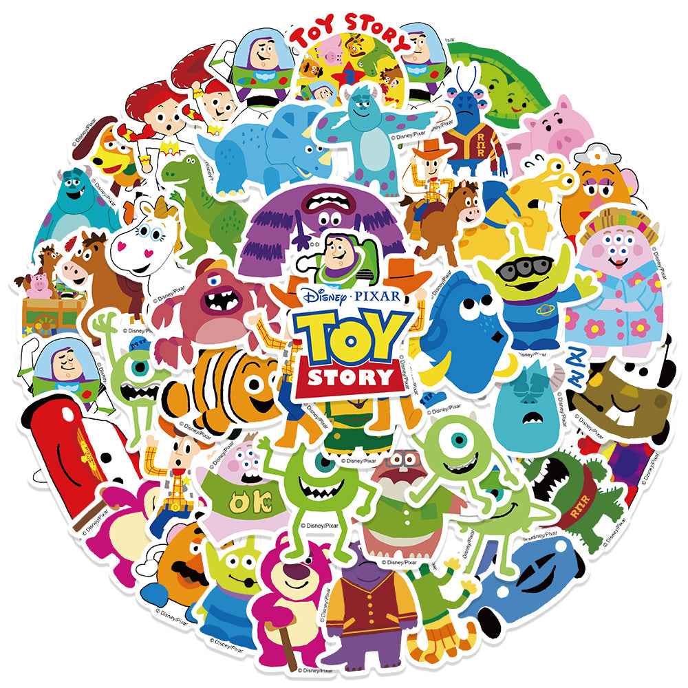 50pcs Cartoon Animals Collection Stickers Human Made