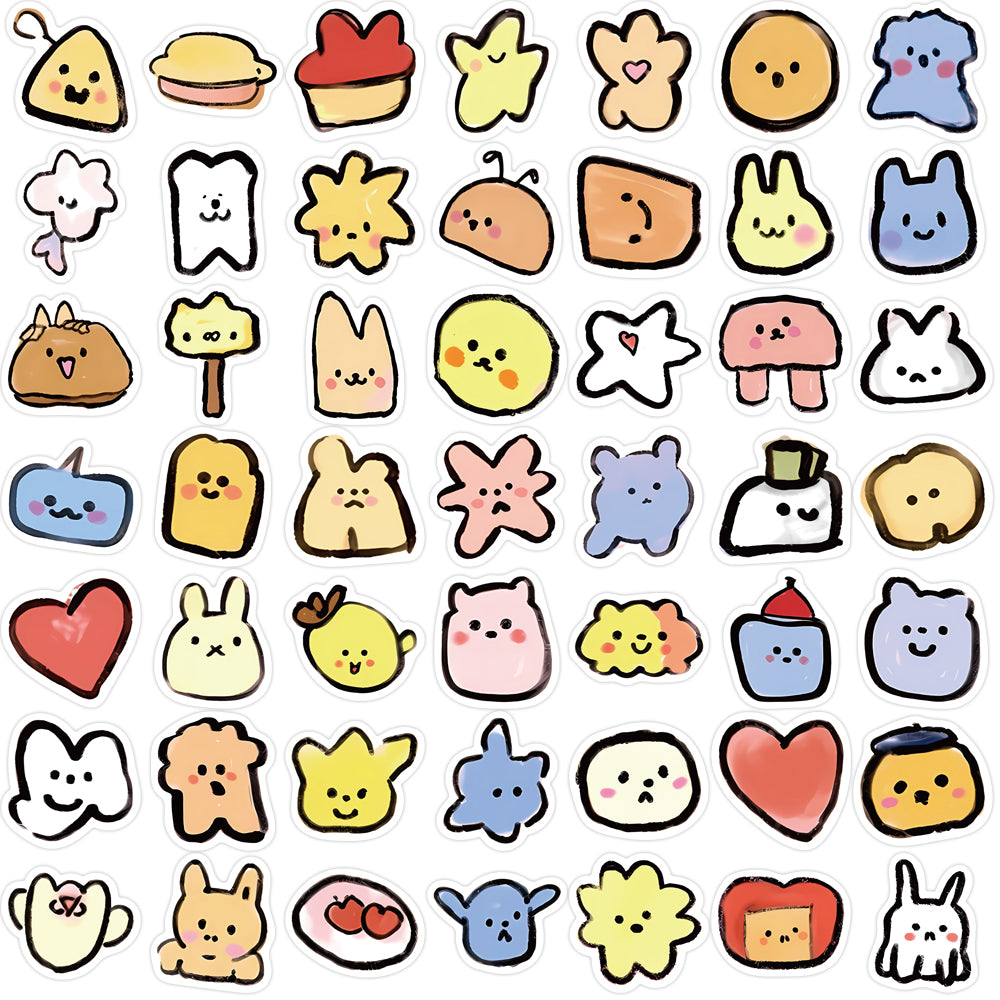 100pcs Animal Emoticons Kids Cartoon Sketch Stickers