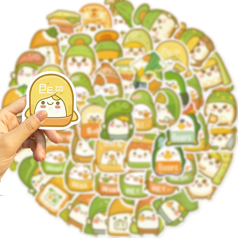 50pcs Food Cartoon Emoji Stickers