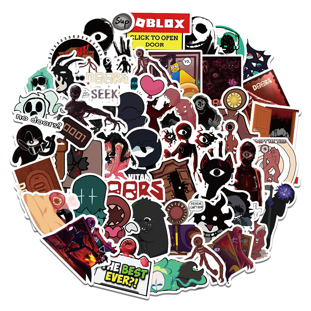 50pcs RobloxDoors Stickers Game Rush Ambush