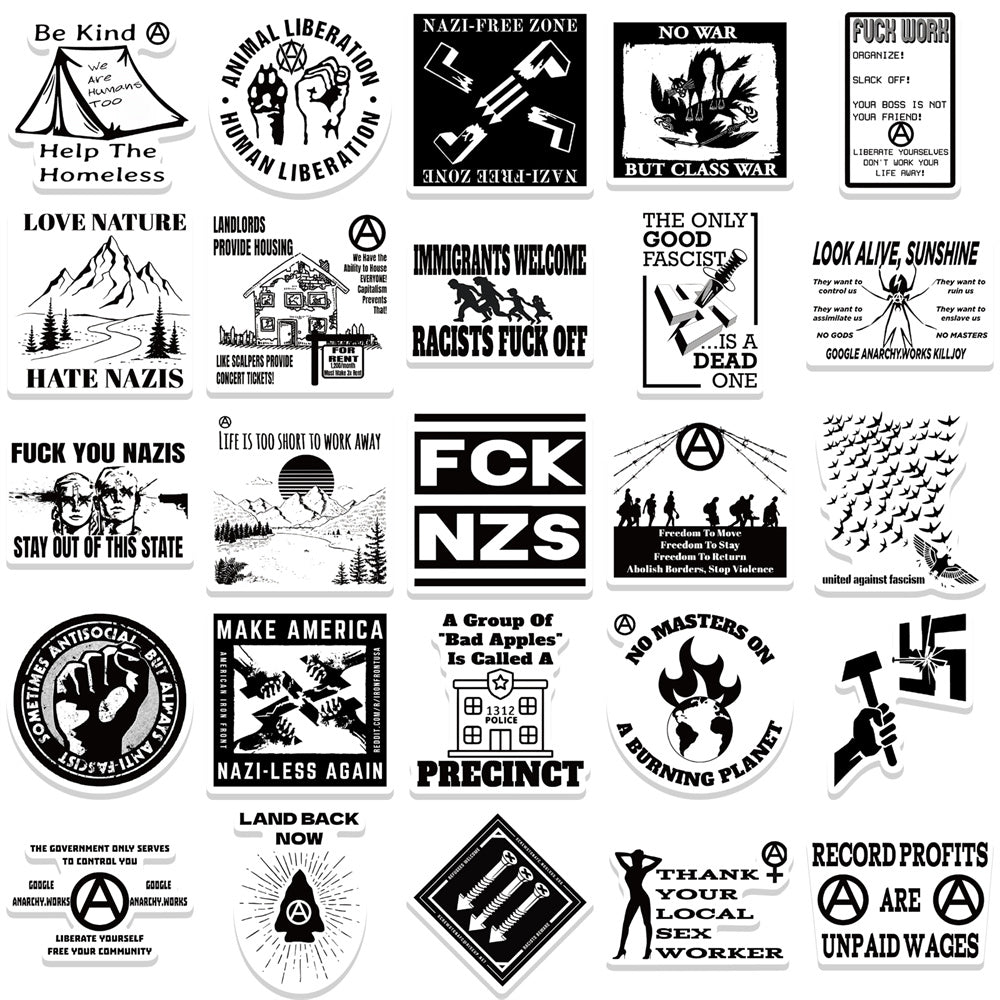 50pcs Anti Fascist Be Kind No War Stickers