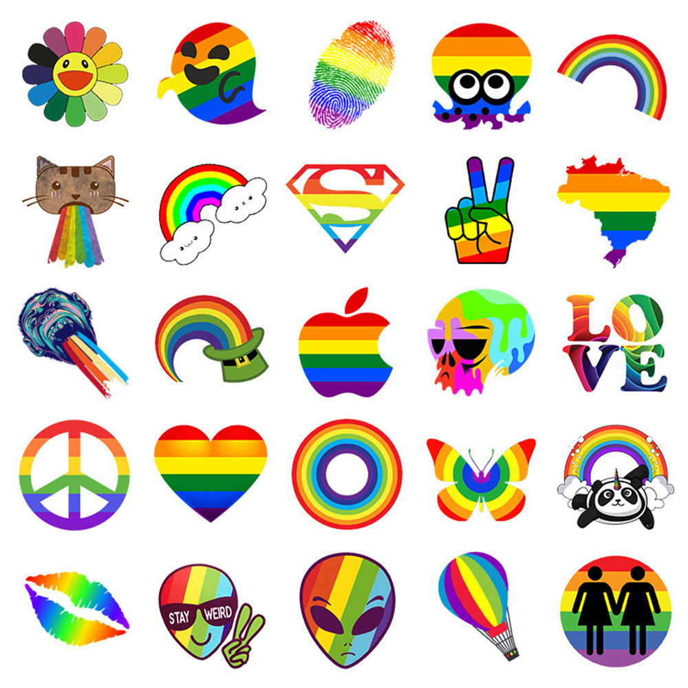 85pcs Galaxy & Rainbow Style Stickers