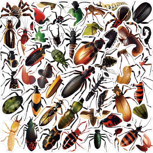 50pcs Simulated Insects Wacky Ladybug Stickers