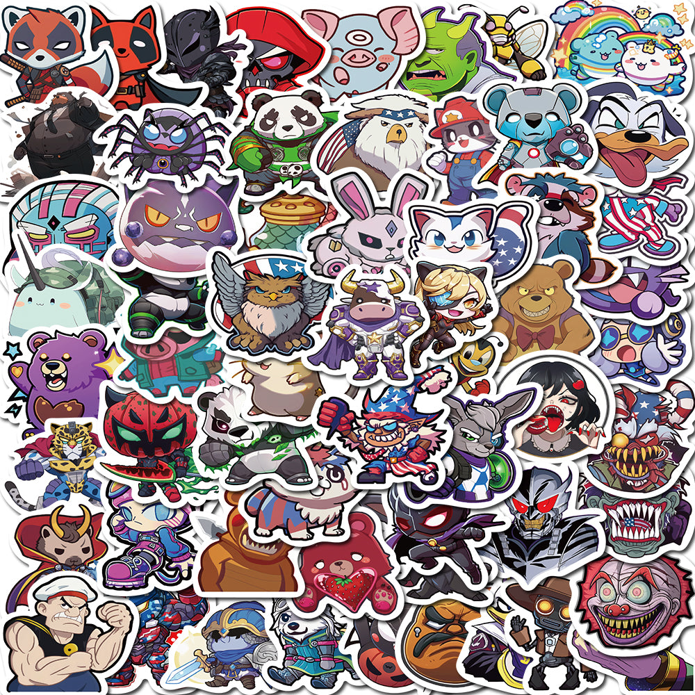 60pcs American 90's Animation Cartoon Collection Stickers