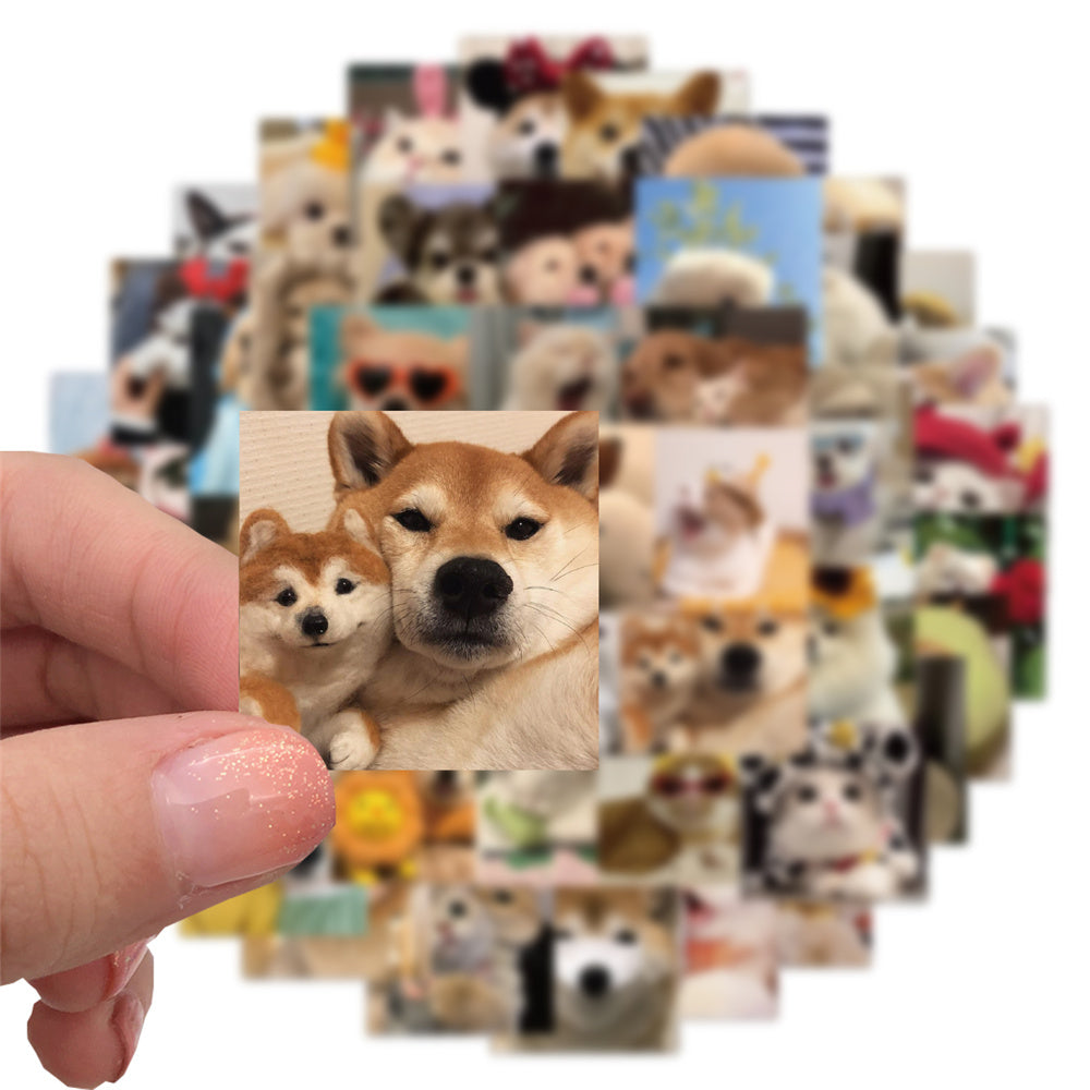 52pcs Dogs Cats Cute Animals Photo Stickers