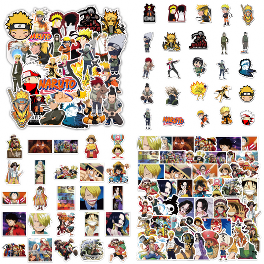 100pcs Naruto & One Piece Stickers