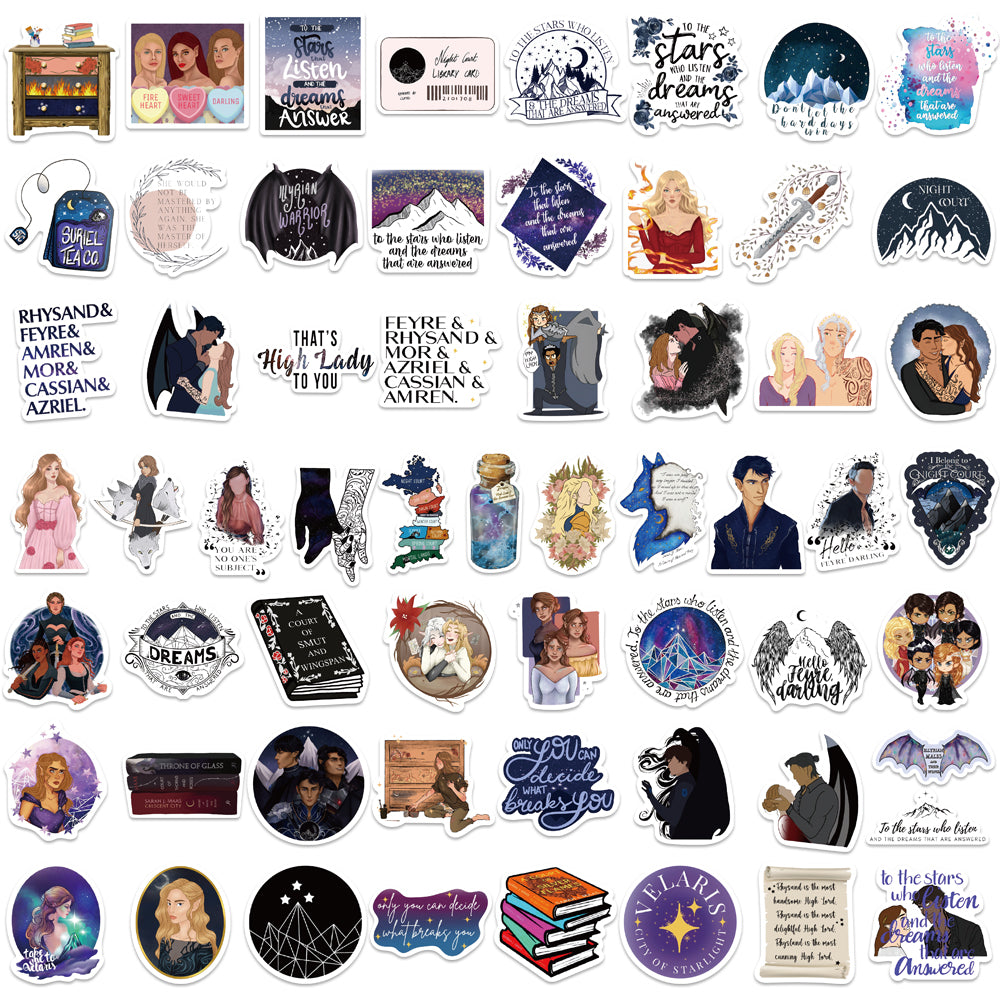 60pcs Acotar Merchandise Stickers Stars Dreams