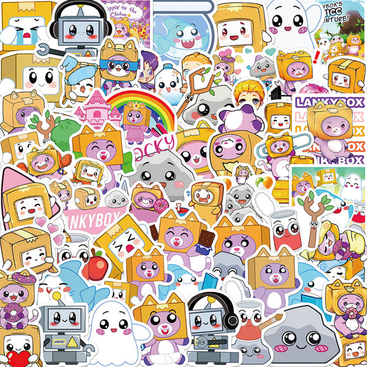 50pcs Lankybox Plush Toy Stickers