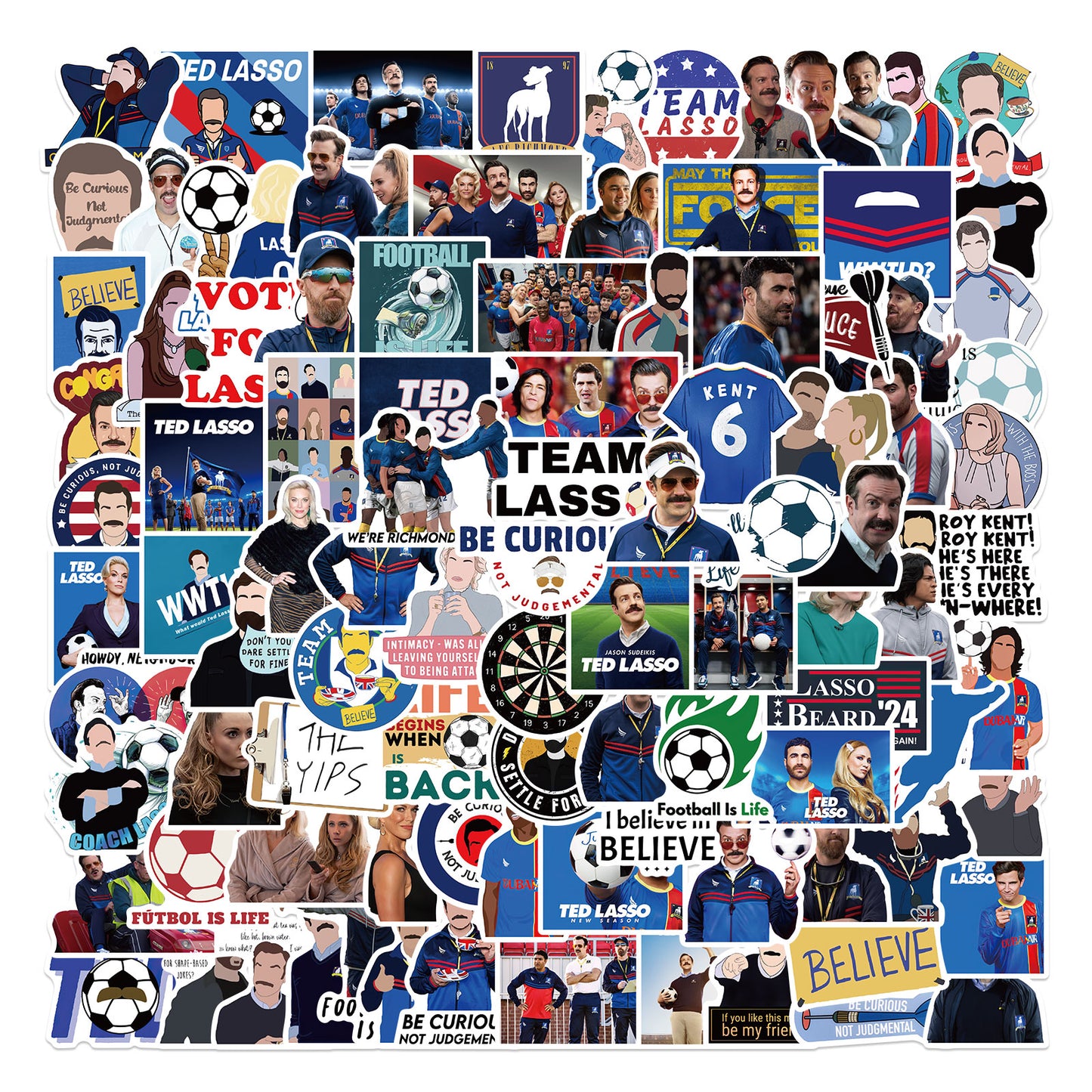 100pcs Ted Lasso Stickers