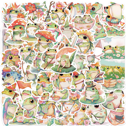 50pcs Colorful Juice Fat Frog Cute Animals Stickers