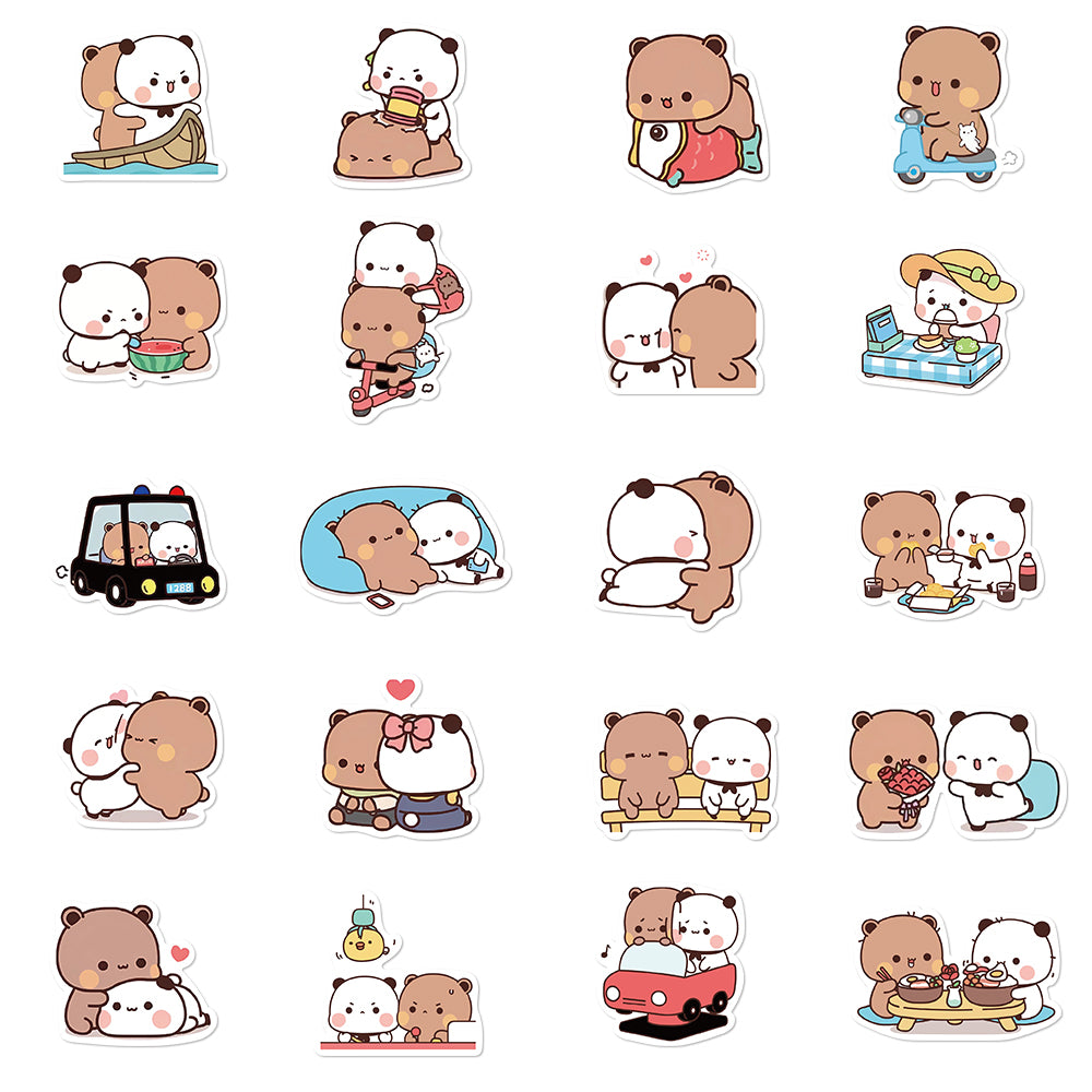 50pcs Cartoon Red Panda Stickers Cute Animals