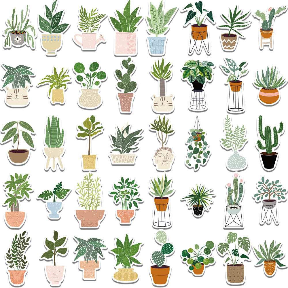 94pcs Green Plants Stickers Forest Lack Life