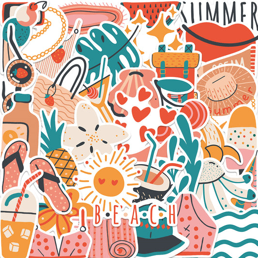 39pcs Summer INS Stickers Ice-Cream Beach Watermelon