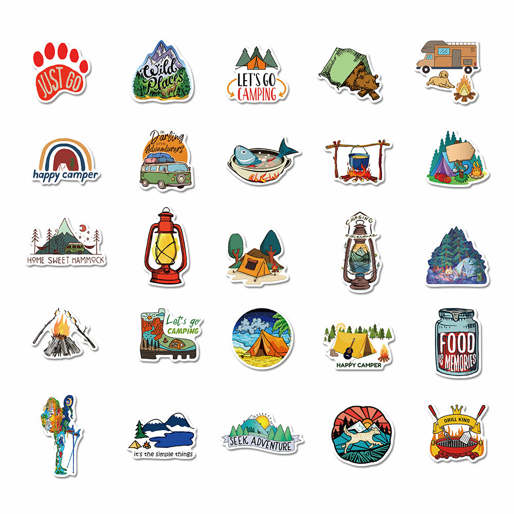 98pcs Outdoor Camping Camper Tents Stickers
