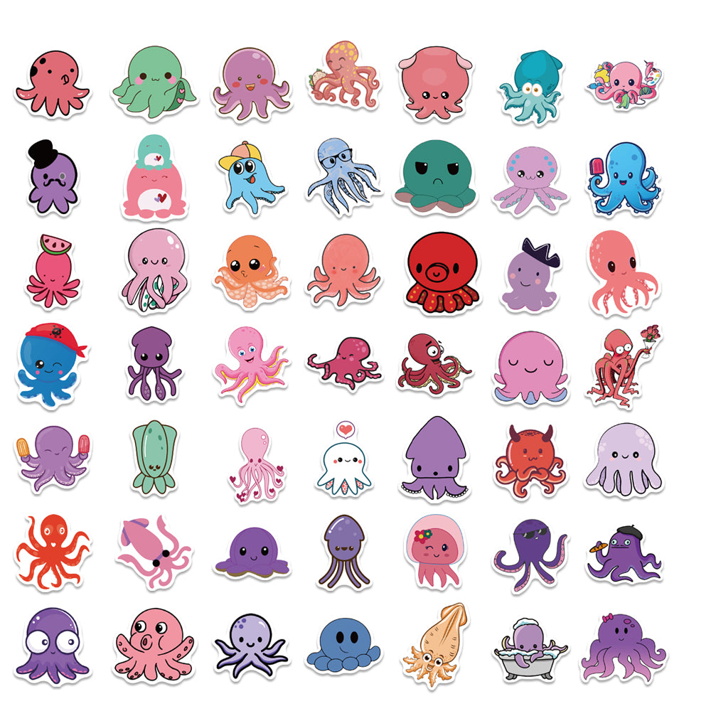 100pcs Octopus Marine Life Animals Stickers