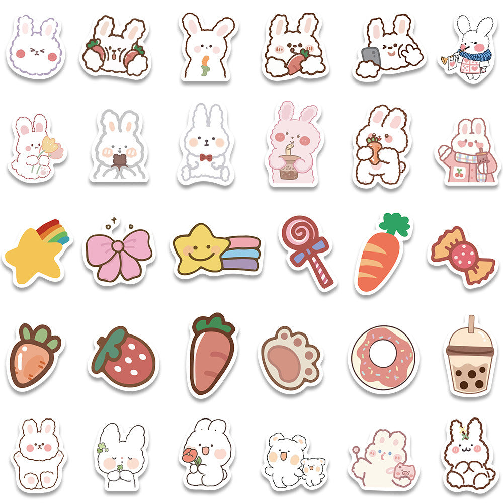 90pcs Cute Animals Stickers Bear Rabbit