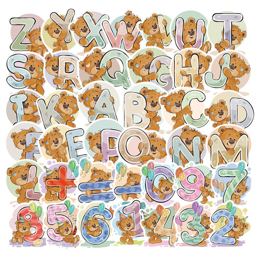 39pcs Notation Stickers Cartoon Alphabet Kids Education