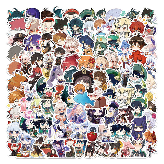 100pcs Genshin Impact Chibi Stickers