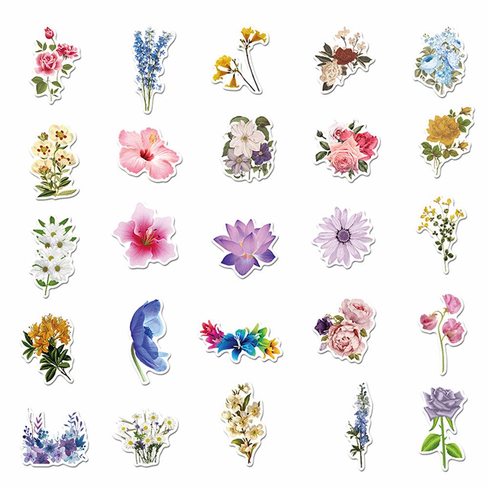 90pcs INS Style Flowers Plants Stickers