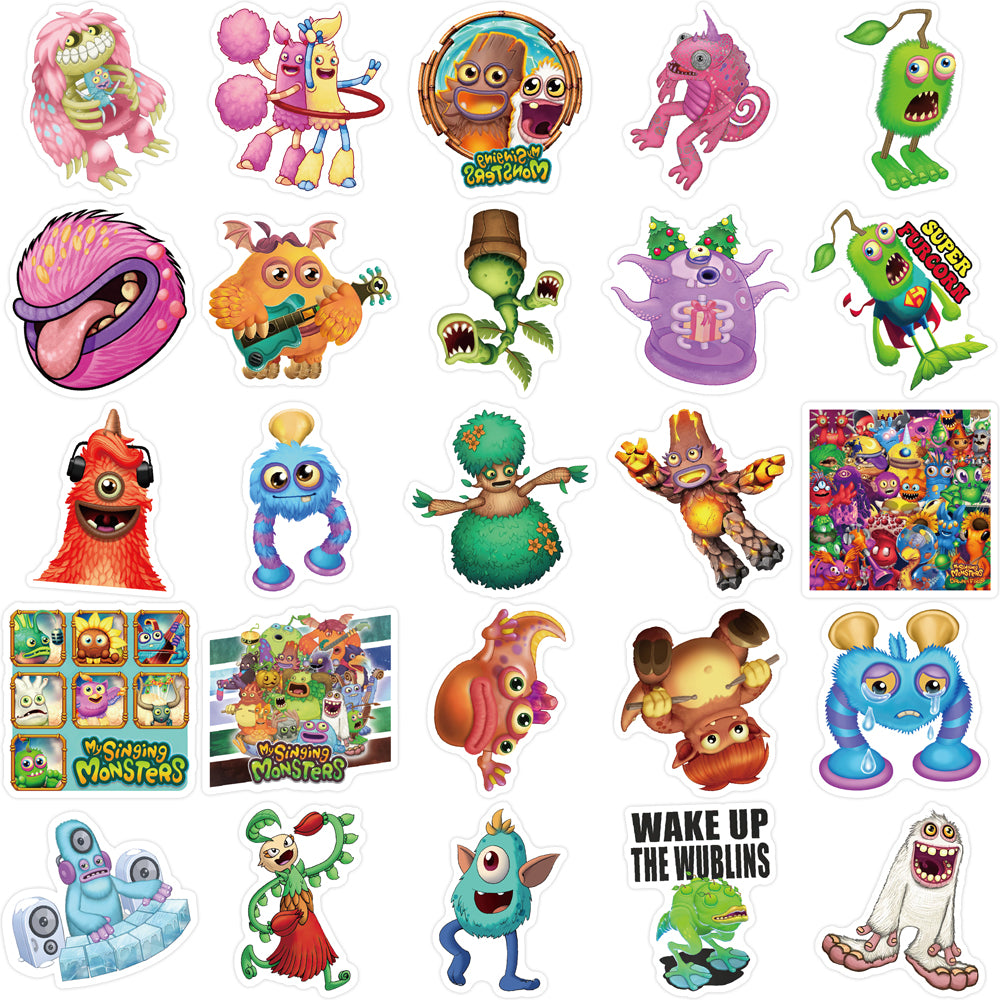 50pcs My Singing Monster Stickers Cartoon Singing