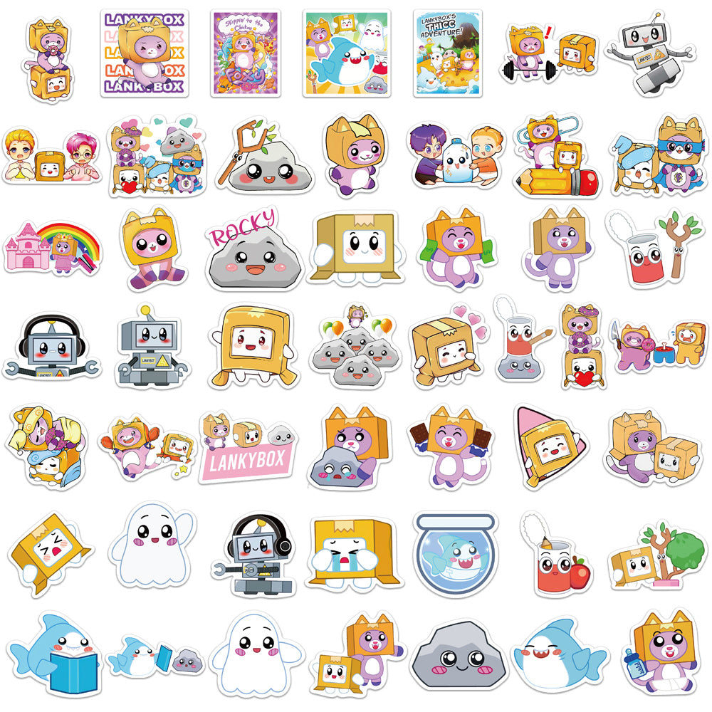 50pcs Lankybox Plush Toy Stickers