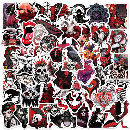 50pcs Horror Skull Gothic Stickers Aesthetic Stickers