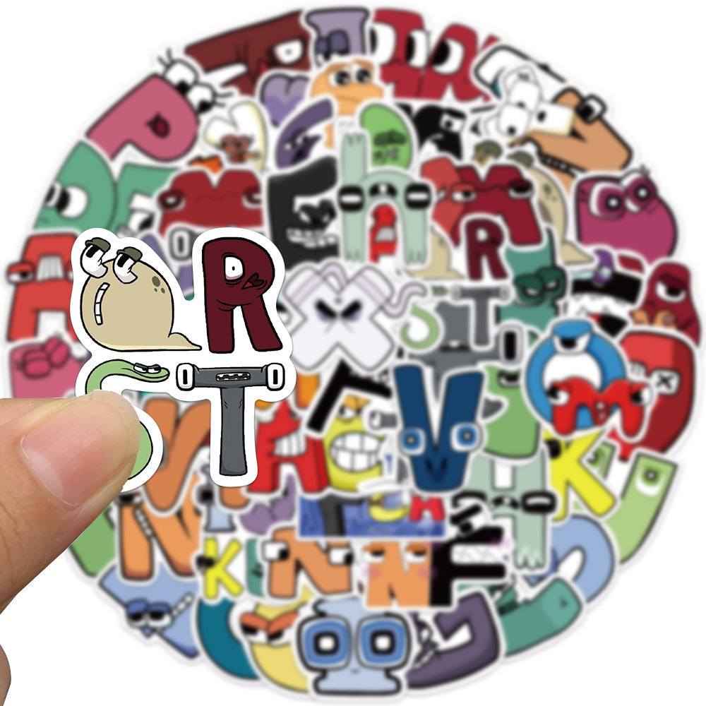 52pcs Alphabet Lore Cartoon Stickers