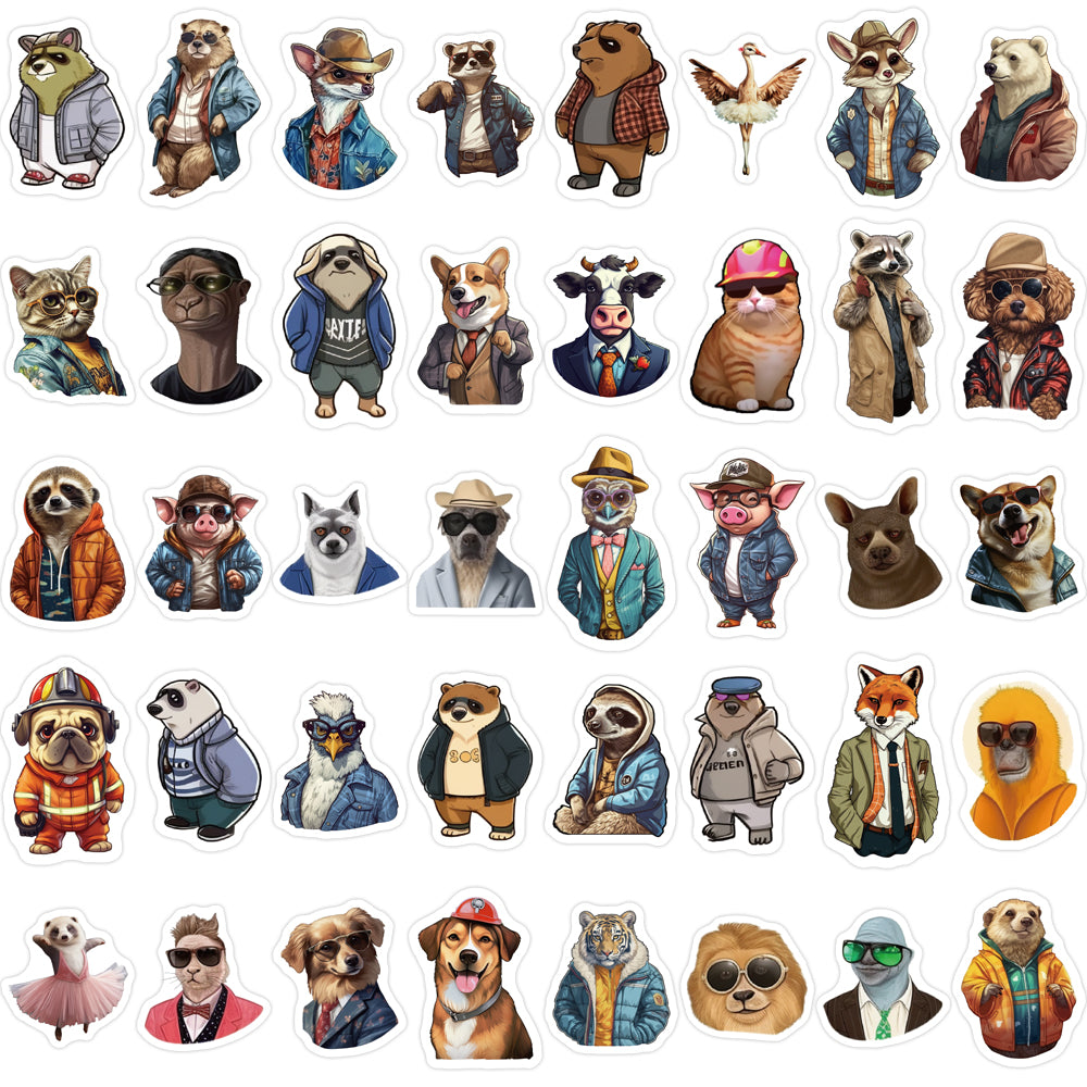 82pcs Animal Human Sketching Cool Stickers