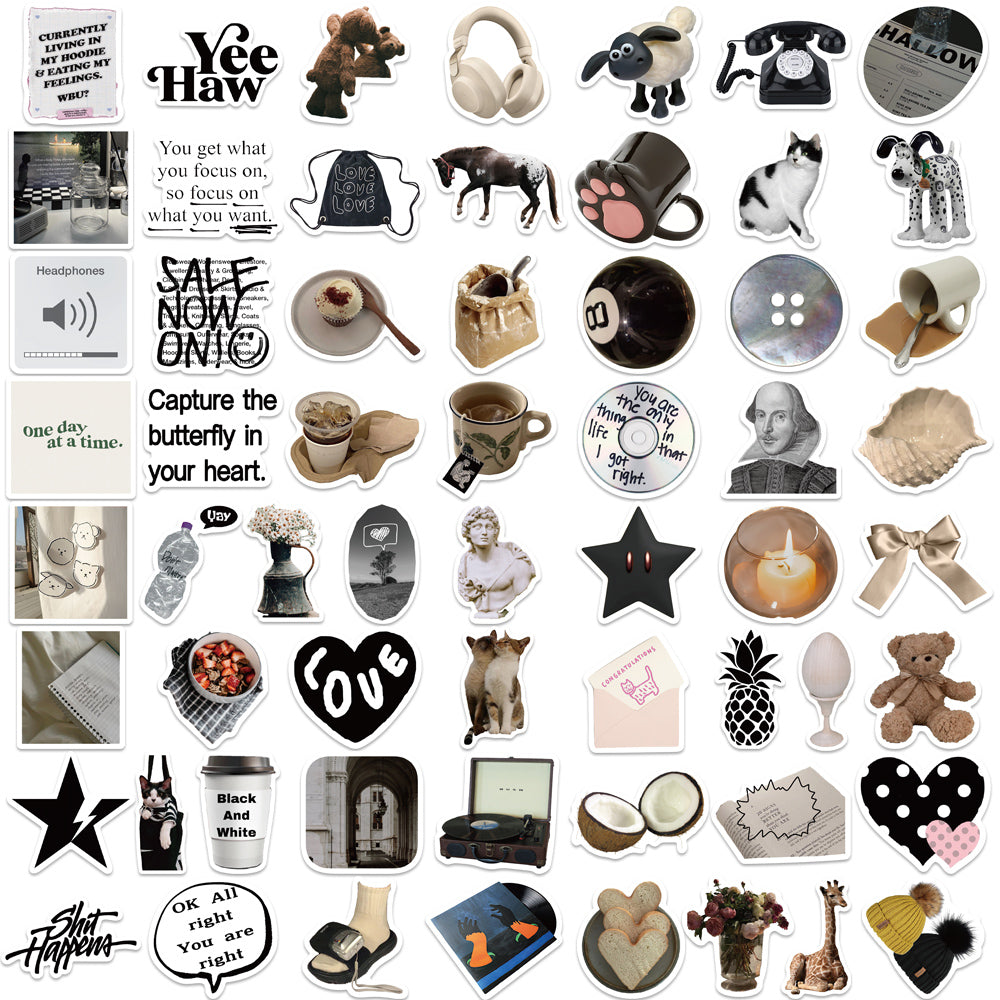 60pcs Grey INS Stickers