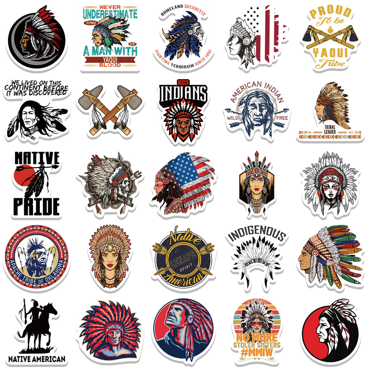 Detroit Native Sticker 50pcs Native American People Stickers – AU Sticker World